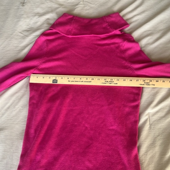 Lauren Ralph Lauren Petite Medium Fuschia Roll Down Neck Sweater - Picture 4 of 7